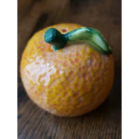 Cracker Barrel Stoneware Oranges Salt & Pepper Set Fruit Crate Vintage Kitsch - Picture 9 of 15